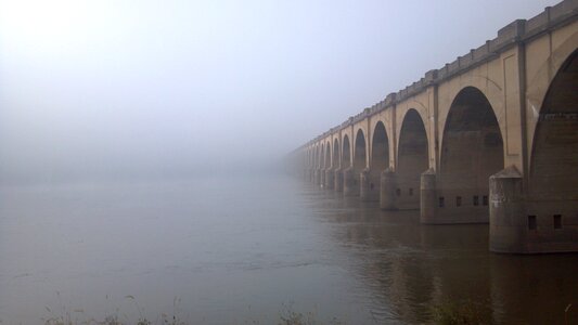 Bridge river fog photo