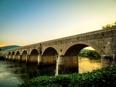 Bridge river sunset