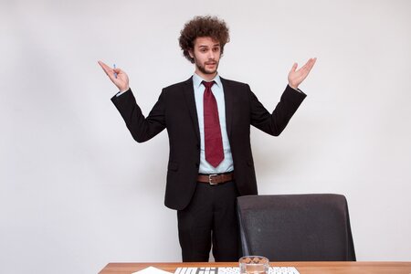 Business man give up
