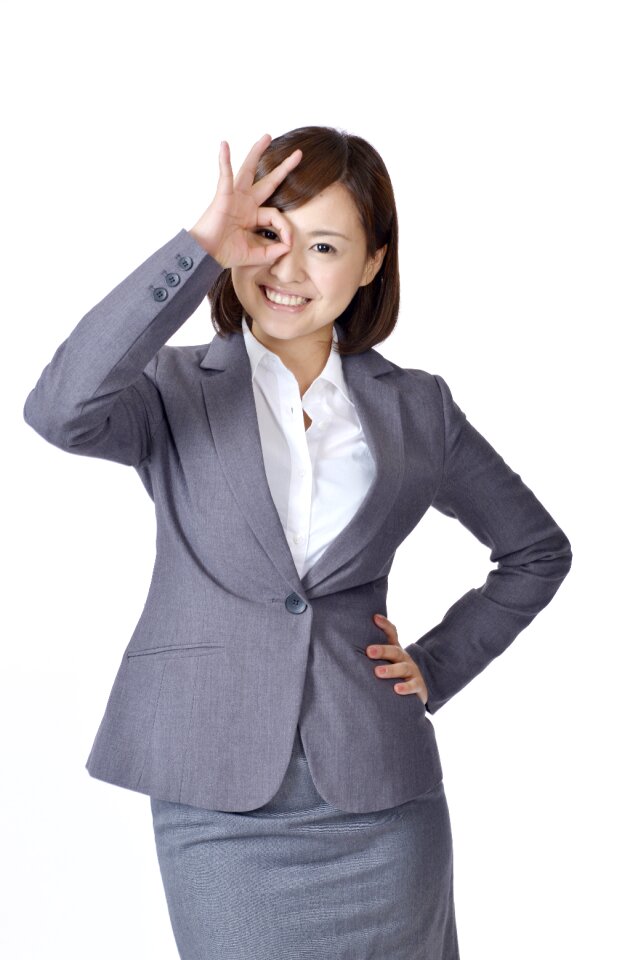 Business woman peeping