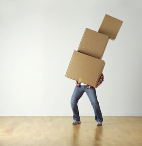 Cardboard boxes move photo