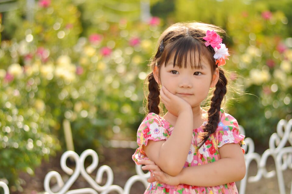 Child little girl thinking