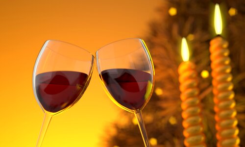 Christmas wine candle