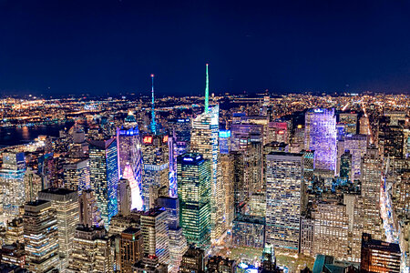 Cityscape night new york photo