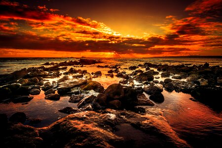 Coast sea sunrise photo