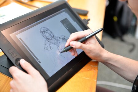 Comic artist tablet pc photo
