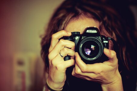 Dslr camera woman