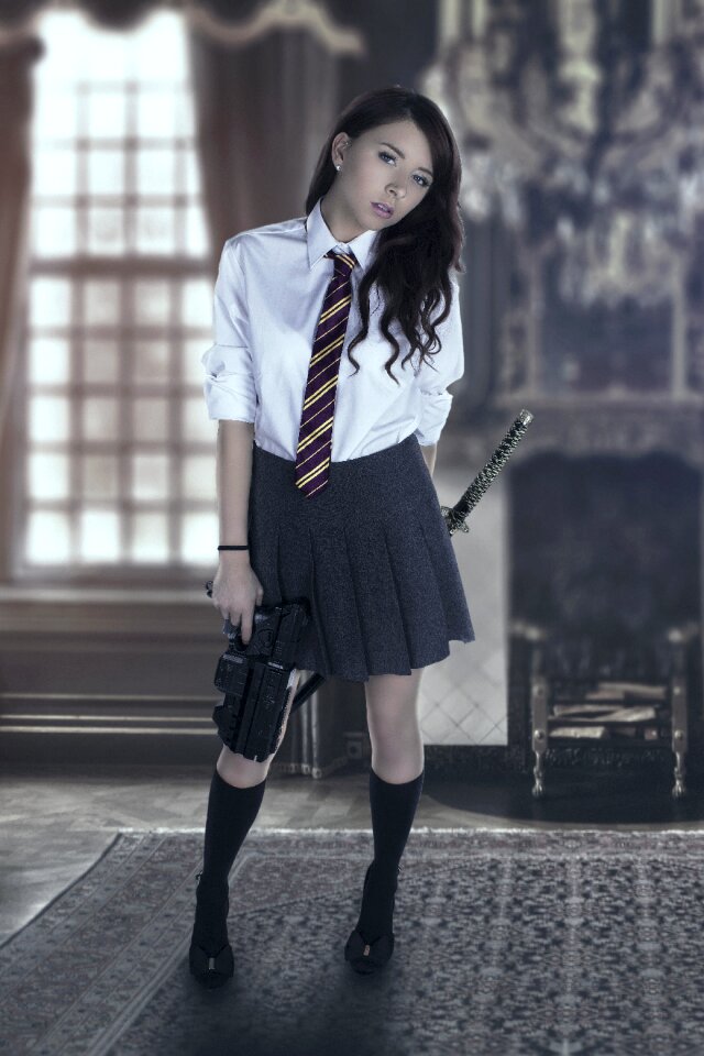 Female student gun sword