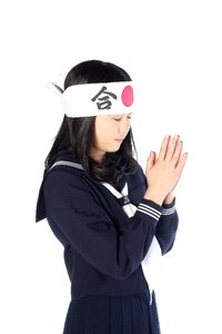 Female student praying