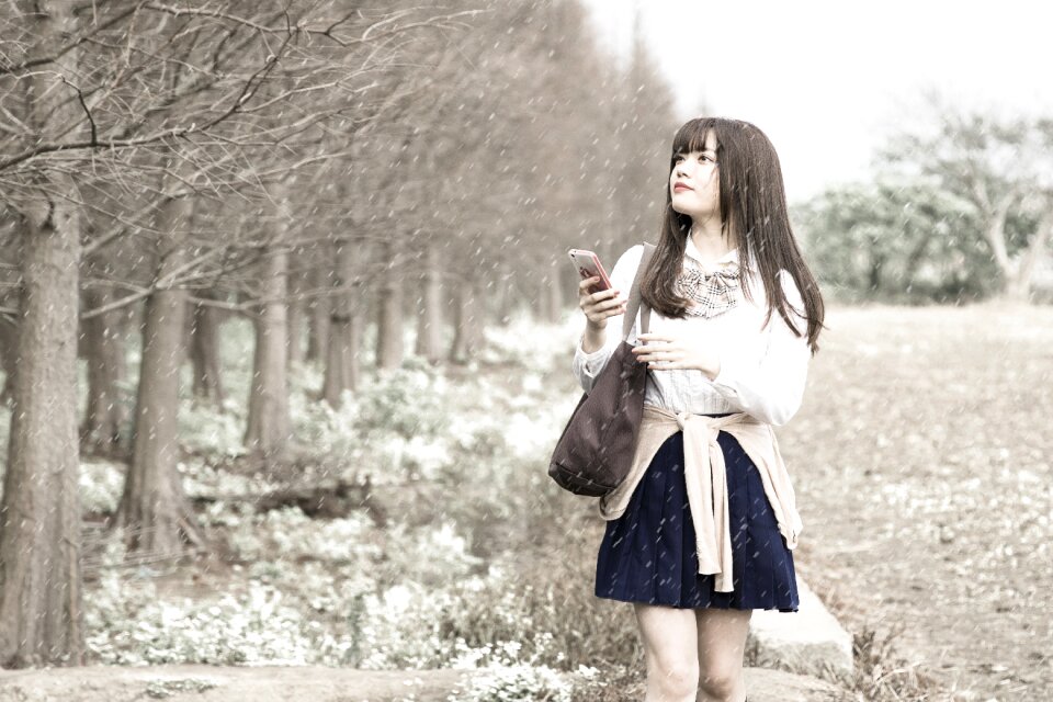 Female student snow
