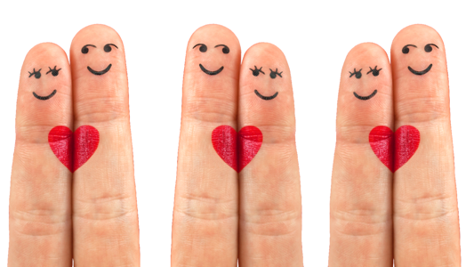 Fingers couple love heart