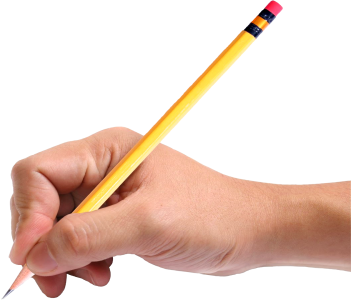 Hand pencil writing