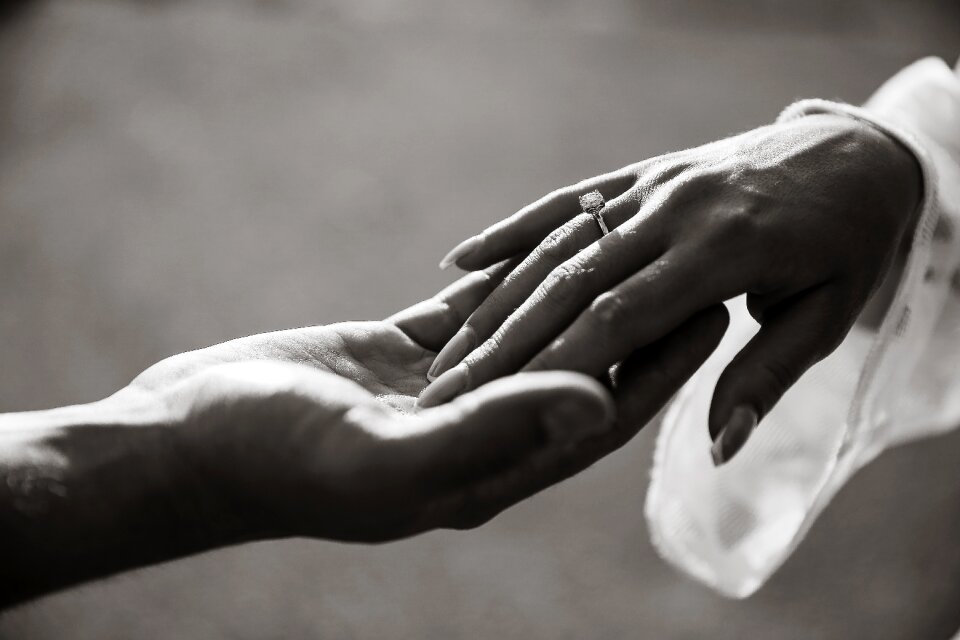 Hands couple wedding