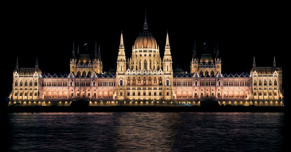 Hungarian parliament building night