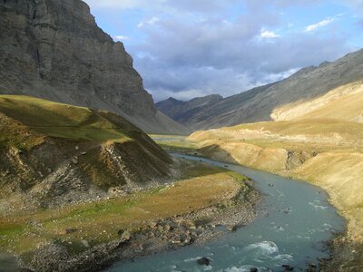 Indus river mountains photo