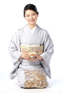 Kimono woman tea photo