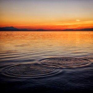 Lake ripple sunset