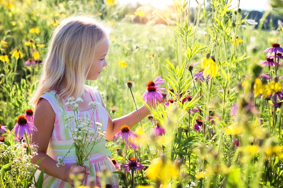 Little girl grass flower