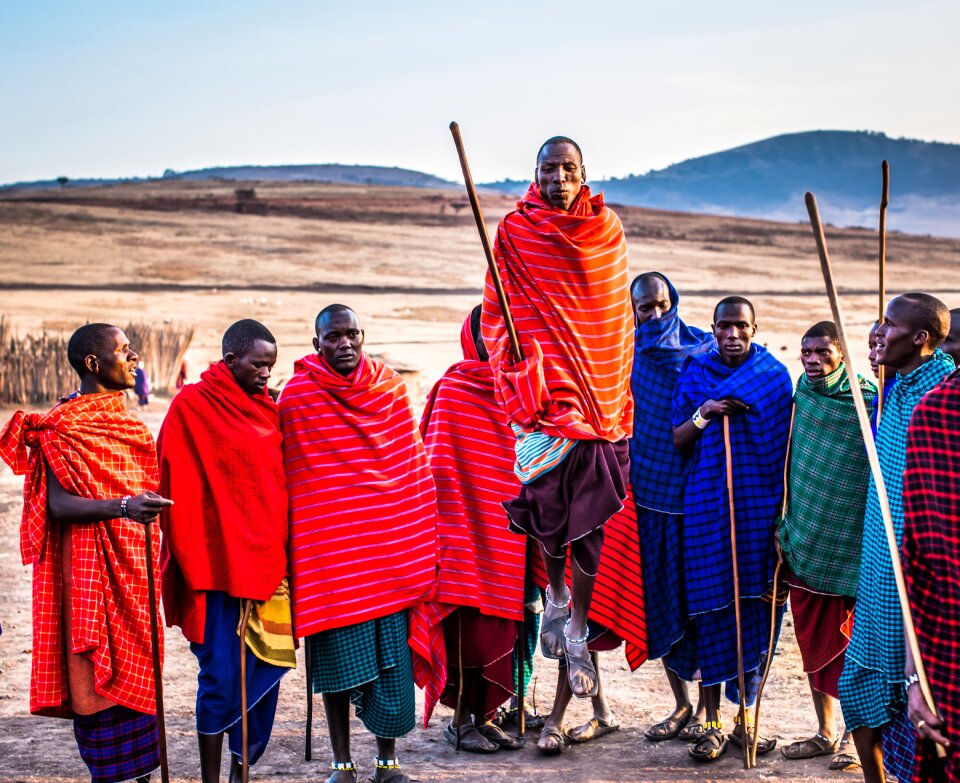 Maasai people jump