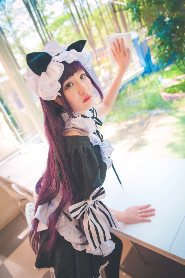 Maid cafe sweeping