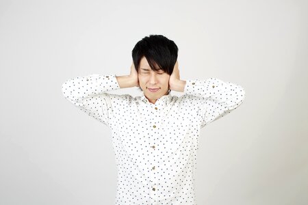 Man close ears