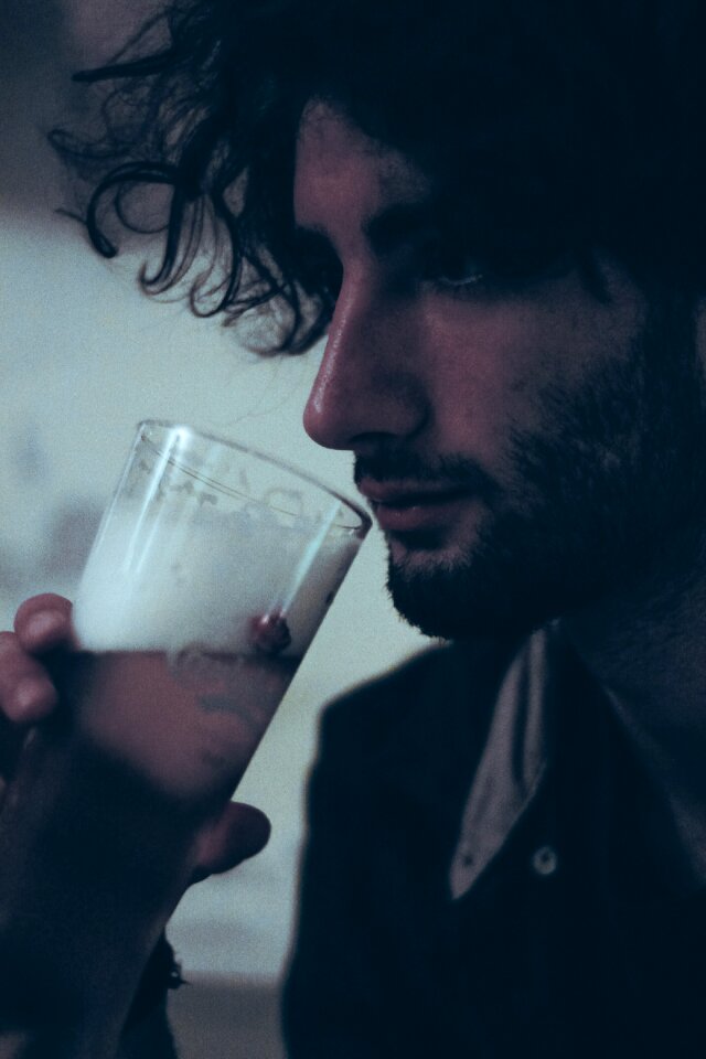 Man drinking beer