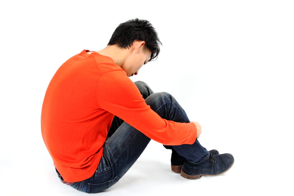 Man portrait depressed