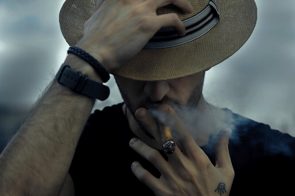 Man portrait smoking