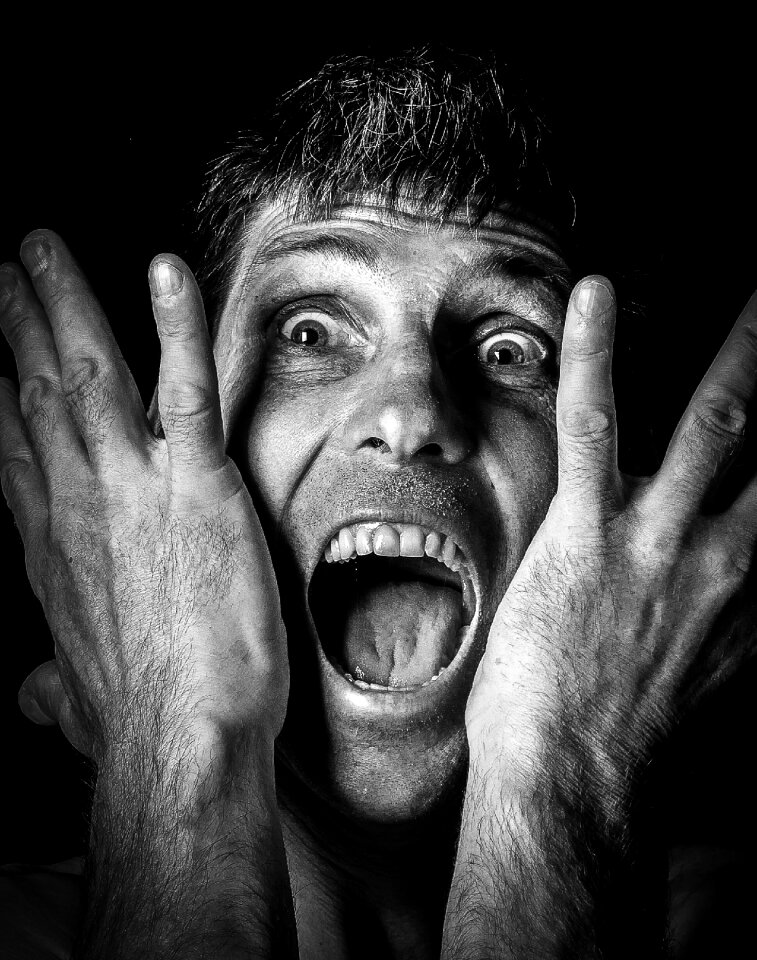 Man portrait surprised