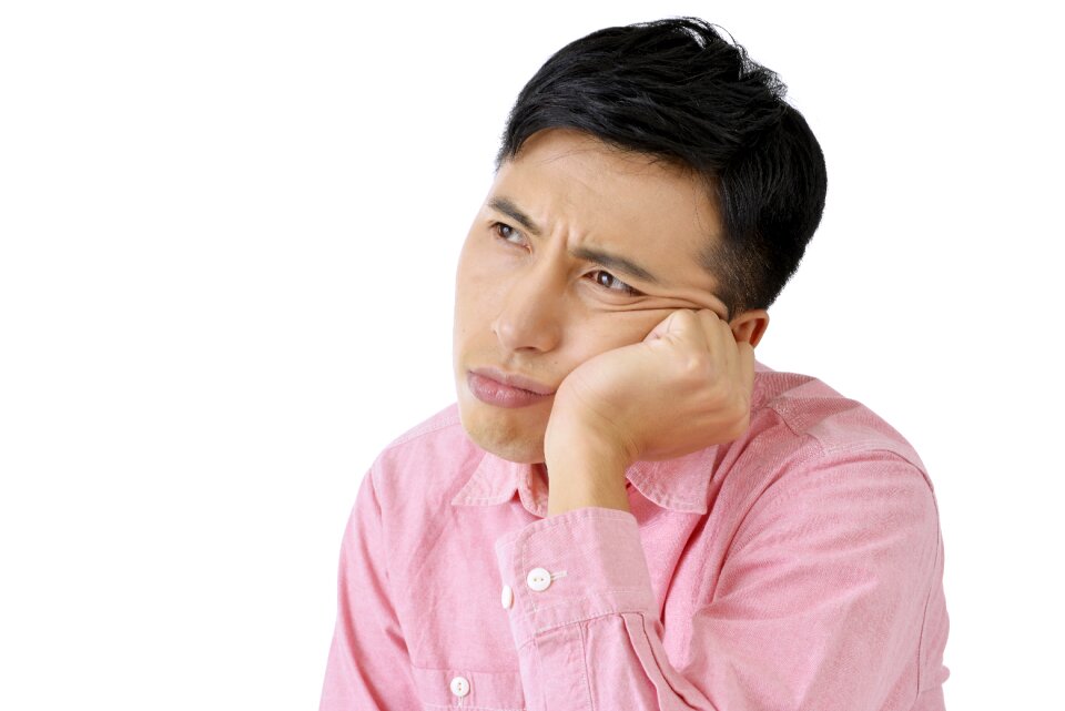 Man portrait worried