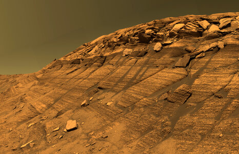 Mars burns cliff