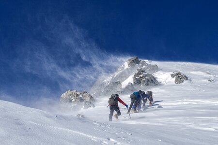 Mountain climbing snow