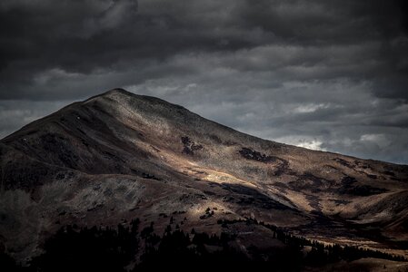 Mountain dark clouds photo