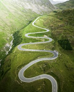 Mountain pass road photo