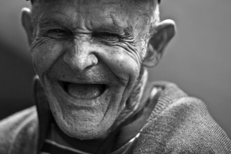 Old man laugh