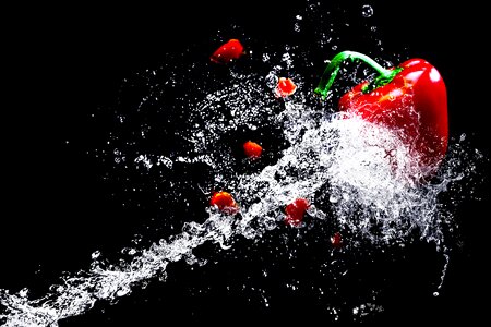 Paprika water splash