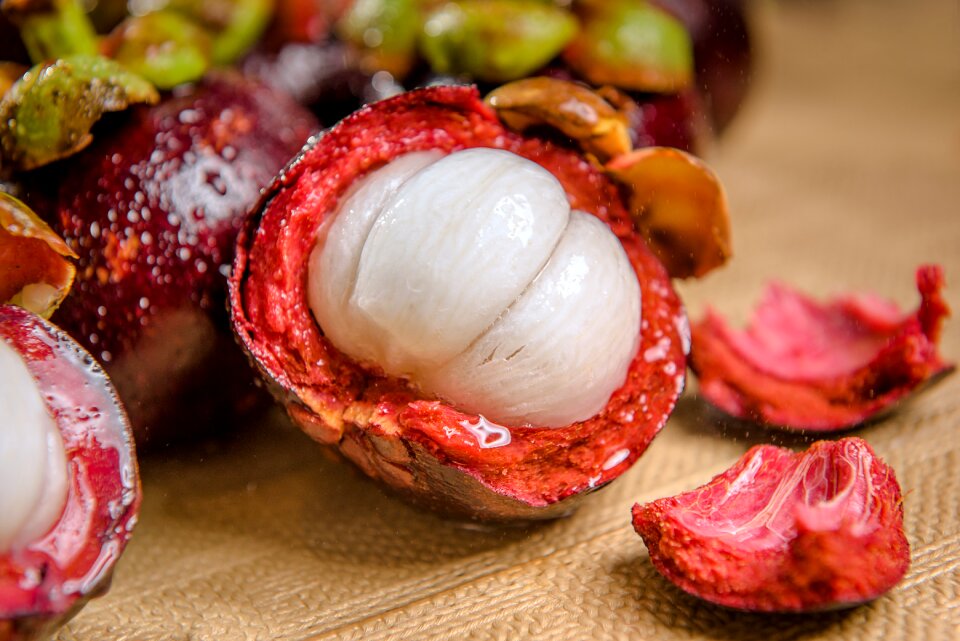 Purple mangosteen fruits