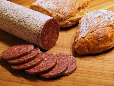 Salami bread food