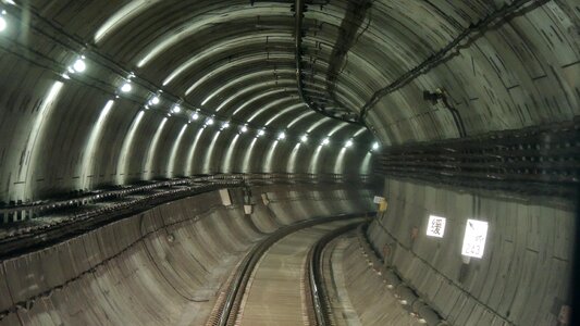 Subway railway tunnel photo