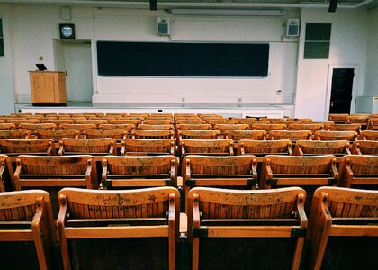 University college lecture hall photo