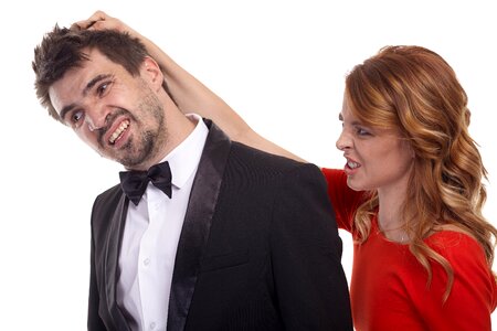 Wife husband fighting