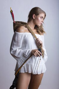 Woman girl bow arrow