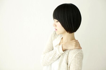 Woman girl neck tension