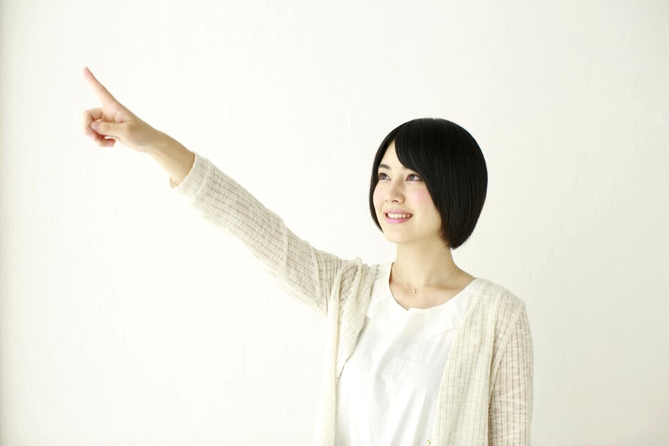 Woman girl pointing