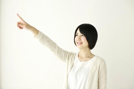 Woman girl pointing