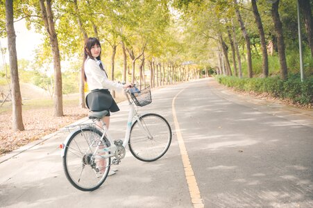 Woman girl portrait bicycle