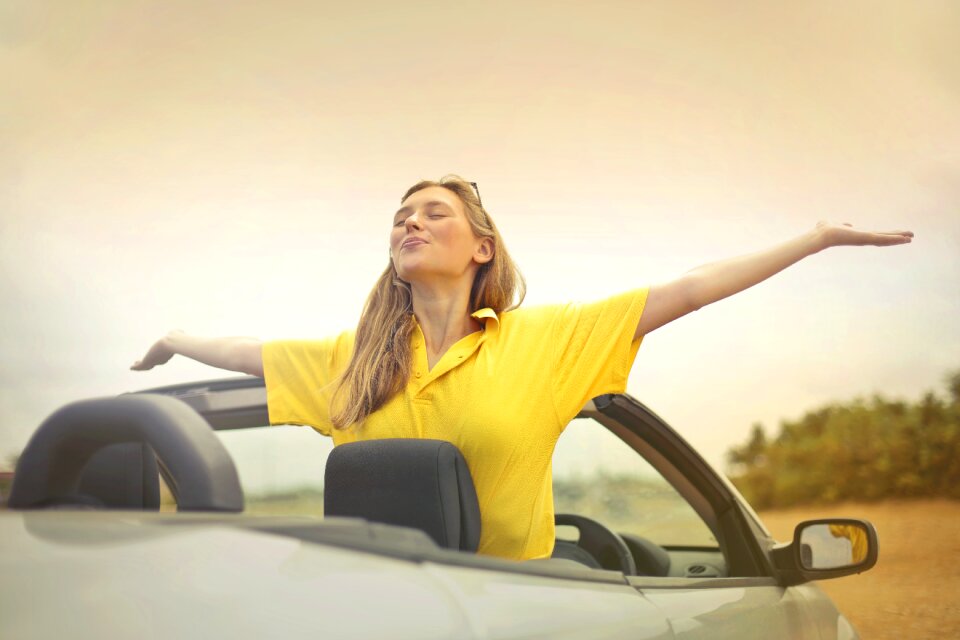 Woman girl portrait car photo