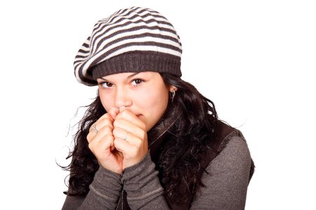 Woman girl portrait cold