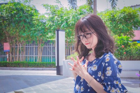 Woman girl portrait glasses