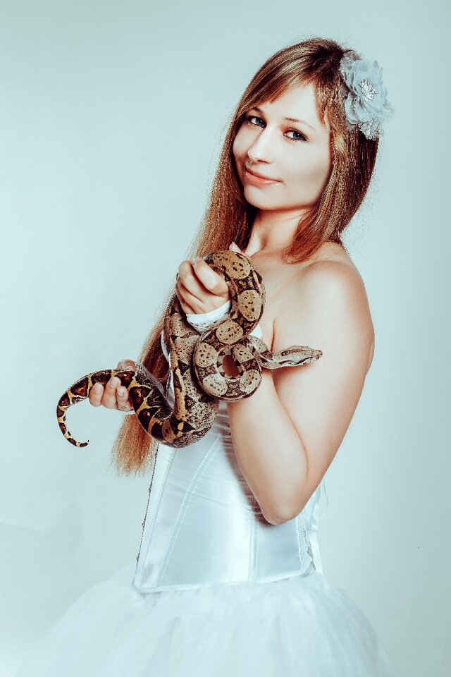 Woman girl portrait snake